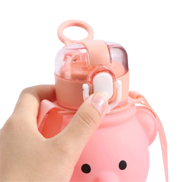 27 oz Bear Shaped Water Bottle with Straw and Shoulder Strap - 27 oz Bear Shaped Water Bottle with Straw and Shoulder Strap - Image 14 of 14