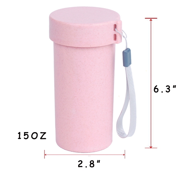 15OZ Portable Healthy Wheat Straw Water Bottle - 15OZ Portable Healthy Wheat Straw Water Bottle - Image 1 of 1