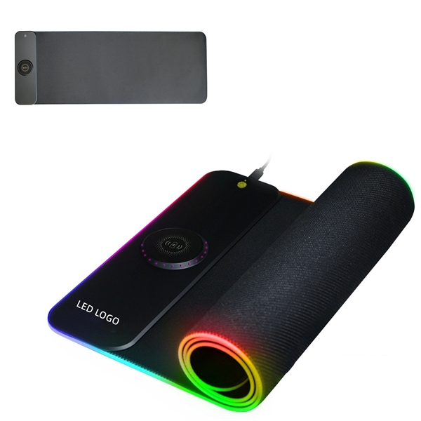 15W Wireless Charging RGB LED Gaming Mouse Pad - 15W Wireless Charging RGB LED Gaming Mouse Pad - Image 0 of 3