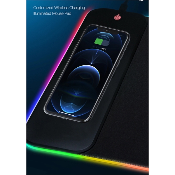 15W Wireless Charging RGB LED Gaming Mouse Pad - 15W Wireless Charging RGB LED Gaming Mouse Pad - Image 2 of 3