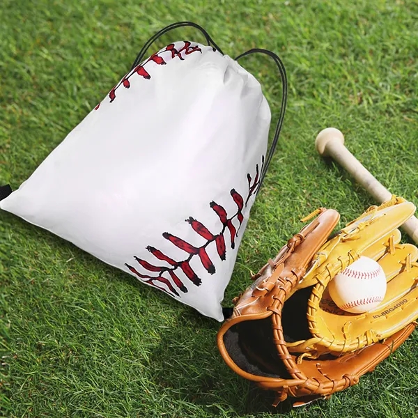 Baseball Drawstring Backpack - Baseball Drawstring Backpack - Image 2 of 3