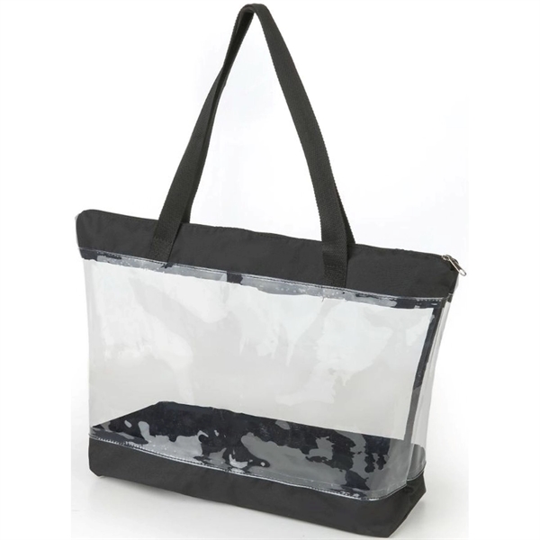 Clear PVC Transparent Shoulder Tote Bag - Clear PVC Transparent Shoulder Tote Bag - Image 1 of 7
