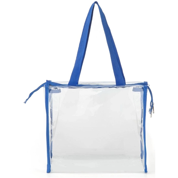 Clear Stadium PVC Transparent Zipper Tote Bag (12"X12"X6") - Clear Stadium PVC Transparent Zipper Tote Bag (12"X12"X6") - Image 3 of 8