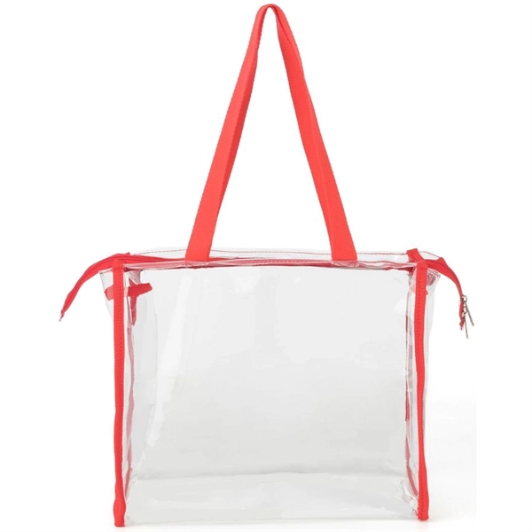 Clear Stadium PVC Transparent Zipper Tote Bag (12"X12"X6") - Clear Stadium PVC Transparent Zipper Tote Bag (12"X12"X6") - Image 4 of 8