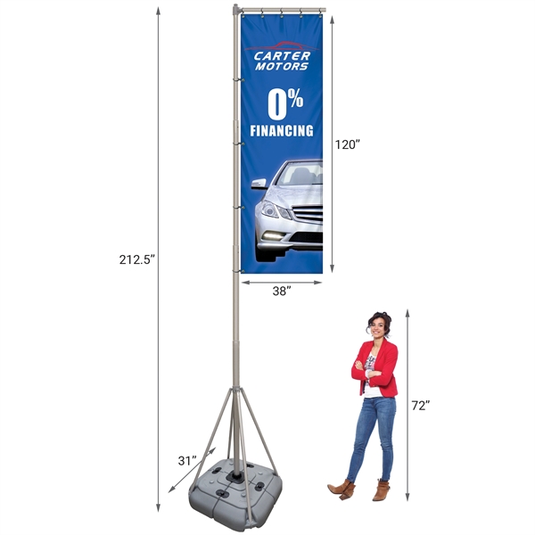10' Giant Flagpole Kit Double Sided - 10' Giant Flagpole Kit Double Sided - Image 12 of 14