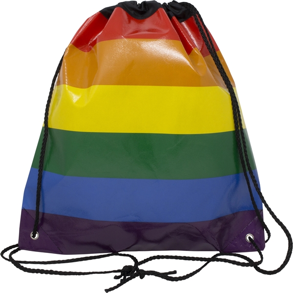 Jumbo Rainbow Drawstring Backpack Bag - Jumbo Rainbow Drawstring Backpack Bag - Image 1 of 4