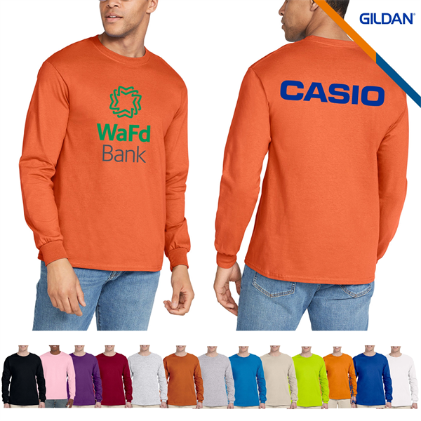 Gildan® 6.1oz 100% Cotton Preshrunk Long Sleeve T-Shirts - Gildan® 6.1oz 100% Cotton Preshrunk Long Sleeve T-Shirts - Image 0 of 7