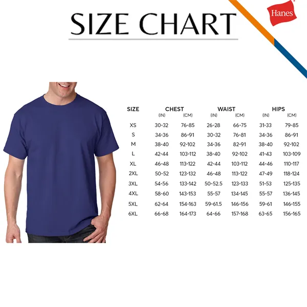 Hanes® 6.1 oz 100 % Cotton Preshrunk T-shirts - Hanes® 6.1 oz 100 % Cotton Preshrunk T-shirts - Image 2 of 6