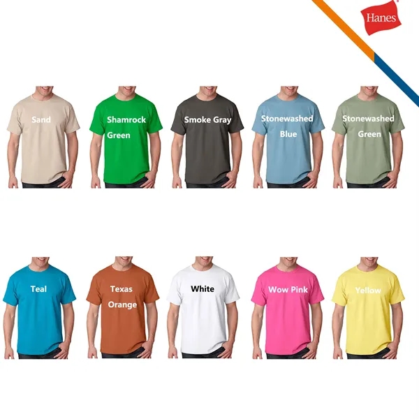 Hanes® 6.1 oz 100 % Cotton Preshrunk T-shirts - Hanes® 6.1 oz 100 % Cotton Preshrunk T-shirts - Image 3 of 6