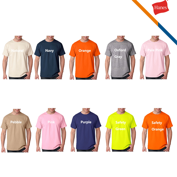 Hanes® 6.1 oz 100 % Cotton Preshrunk T-shirts - Hanes® 6.1 oz 100 % Cotton Preshrunk T-shirts - Image 4 of 6