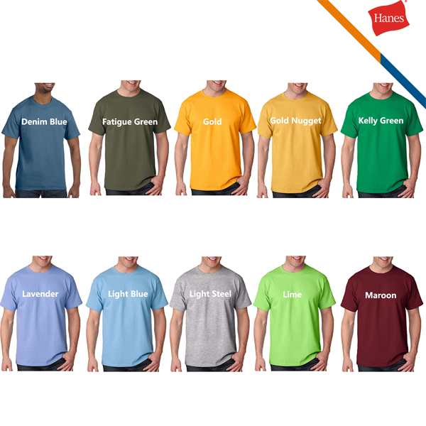 Hanes® 6.1 oz 100 % Cotton Preshrunk T-shirts - Hanes® 6.1 oz 100 % Cotton Preshrunk T-shirts - Image 5 of 6