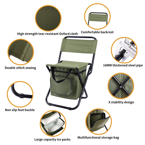 Foldable Fishing Chair with Cooler Bag - Foldable Fishing Chair with Cooler Bag - Image 2 of 6