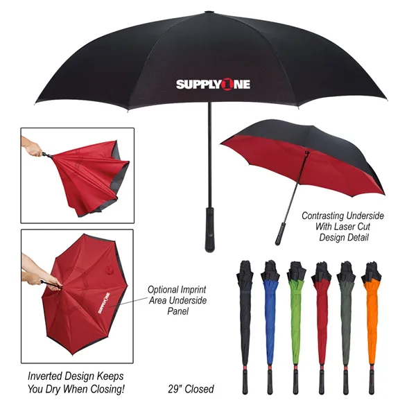 48" Arc Two-Tone Inversion Umbrella - 48" Arc Two-Tone Inversion Umbrella - Image 0 of 22