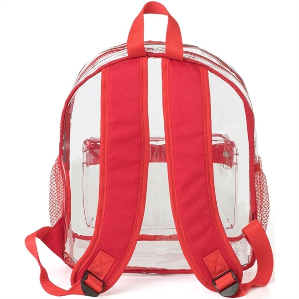 Clear Bag PVC Transparent Backpack, Side Mesh & Front Pocket - Clear Bag PVC Transparent Backpack, Side Mesh & Front Pocket - Image 2 of 7