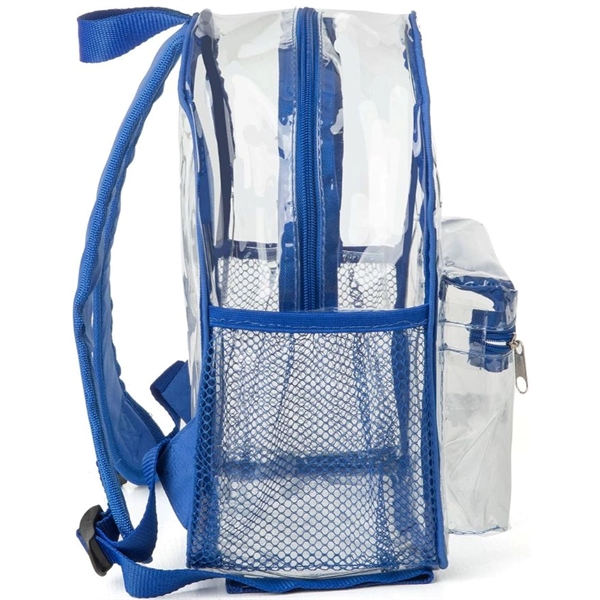 Clear Bag PVC Transparent Backpack, Side Mesh & Front Pocket - Clear Bag PVC Transparent Backpack, Side Mesh & Front Pocket - Image 5 of 7