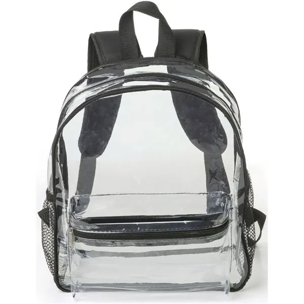 Clear Bag PVC Transparent Backpack, Side Mesh & Front Pocket - Clear Bag PVC Transparent Backpack, Side Mesh & Front Pocket - Image 6 of 7