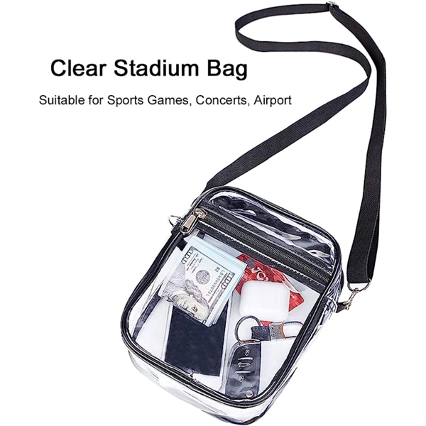 Clear Crossbody Purse Stadium Bag (5.5" x 7.5" x 1.6") - Clear Crossbody Purse Stadium Bag (5.5" x 7.5" x 1.6") - Image 1 of 11