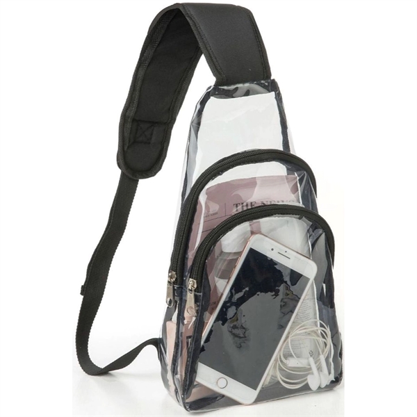 Sling Travel Clear Bag PVC Transparent Crossbody Backpack - Sling Travel Clear Bag PVC Transparent Crossbody Backpack - Image 3 of 10