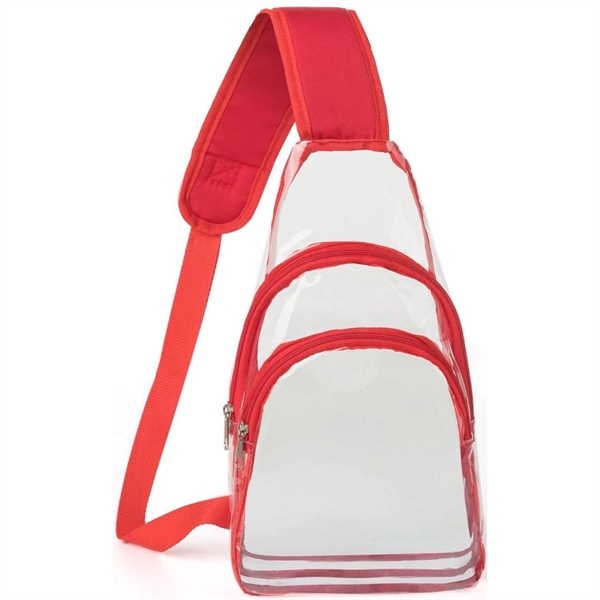 Sling Travel Clear Bag PVC Transparent Crossbody Backpack - Sling Travel Clear Bag PVC Transparent Crossbody Backpack - Image 7 of 10