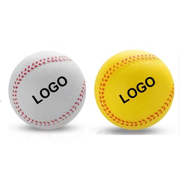 2.75" Soft Baseball Stress Ball Custom Imprinted - 2.75" Soft Baseball Stress Ball Custom Imprinted - Image 1 of 2