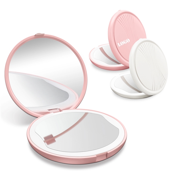 5x Magnification Compact Mirror with Light - 5x Magnification Compact Mirror with Light - Image 0 of 4