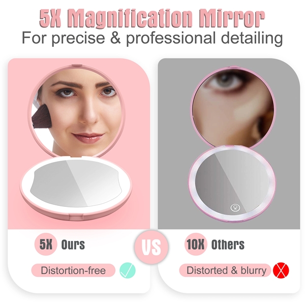 5x Magnification Compact Mirror with Light - 5x Magnification Compact Mirror with Light - Image 2 of 4