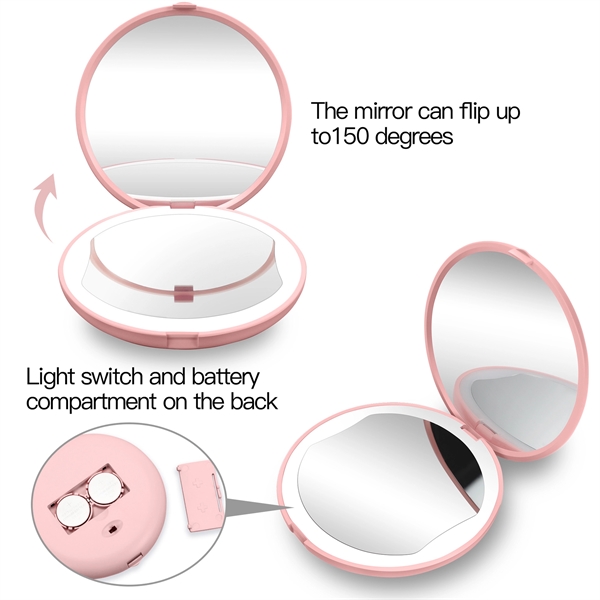 5x Magnification Compact Mirror with Light - 5x Magnification Compact Mirror with Light - Image 3 of 4