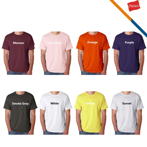 Hanes® 5.2 oz 100% Cotton Preshrunk Tees - Hanes® 5.2 oz 100% Cotton Preshrunk Tees - Image 3 of 5