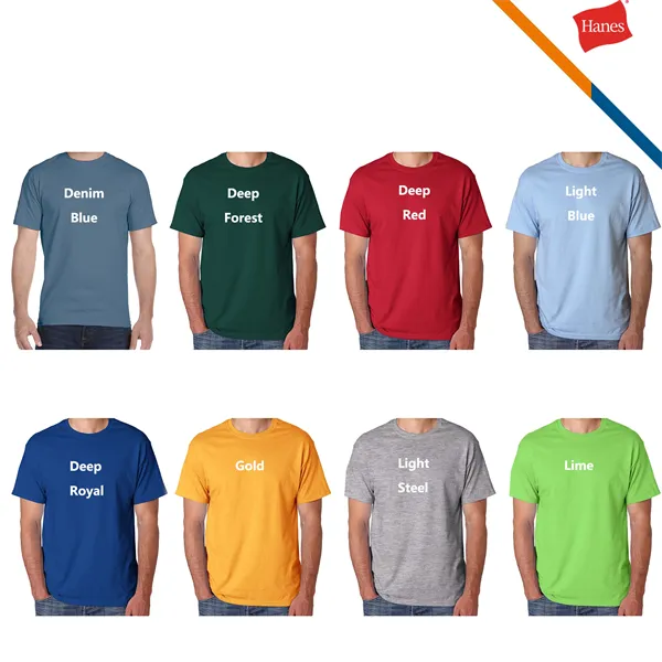 Hanes® 5.2 oz 100% Cotton Preshrunk Tees - Hanes® 5.2 oz 100% Cotton Preshrunk Tees - Image 4 of 5