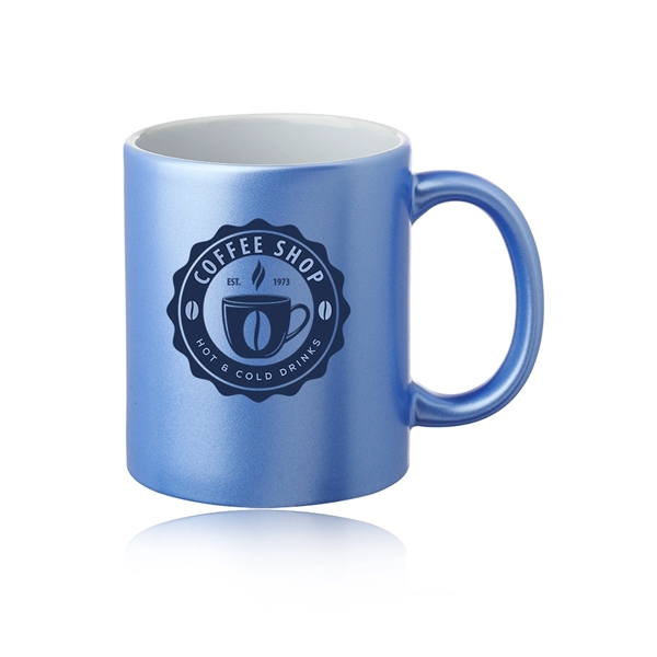 11 oz Metallic Ceramic Custom Mug - 11 oz Metallic Ceramic Custom Mug - Image 1 of 8