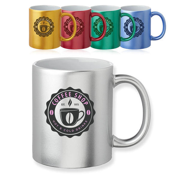 11 oz Metallic Ceramic Custom Mug - 11 oz Metallic Ceramic Custom Mug - Image 0 of 8