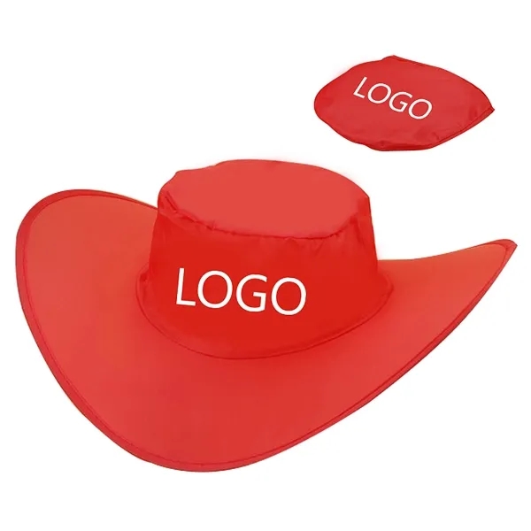 Foldable Cowboy Hat with Storage Pouch - Foldable Cowboy Hat with Storage Pouch - Image 0 of 5