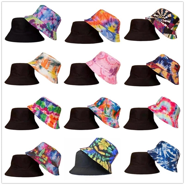 Double Sided Reversible Tie Dye Summer Bucket Hat - Double Sided Reversible Tie Dye Summer Bucket Hat - Image 1 of 7