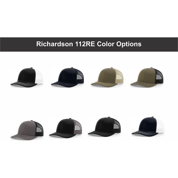 Richardson 112RE Recycled Trucker Custom Baseball Cap - Richardson 112RE Recycled Trucker Custom Baseball Cap - Image 3 of 8