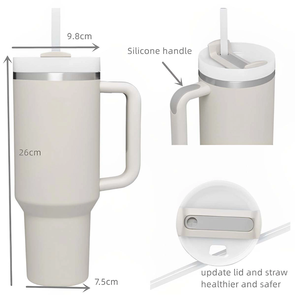 40 Oz Tumbler With Handle And Straw Lid - 40 Oz Tumbler With Handle And Straw Lid - Image 1 of 4