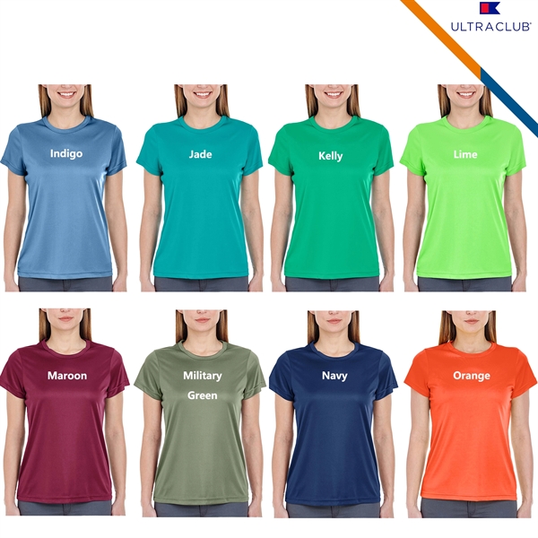 UltraClub® 4 Oz Ladies' Cool & Dry Performance T-Shirts - UltraClub® 4 Oz Ladies' Cool & Dry Performance T-Shirts - Image 4 of 6