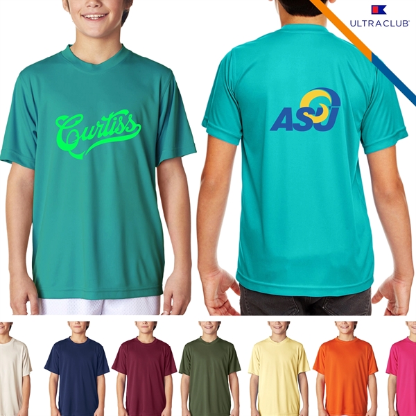 UltraClub® 4 Oz Youth' Cool & Dry Performance T-Shirts - UltraClub® 4 Oz Youth' Cool & Dry Performance T-Shirts - Image 1 of 7