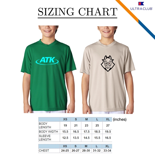 UltraClub® 4 Oz Youth' Cool & Dry Performance T-Shirts - UltraClub® 4 Oz Youth' Cool & Dry Performance T-Shirts - Image 2 of 7