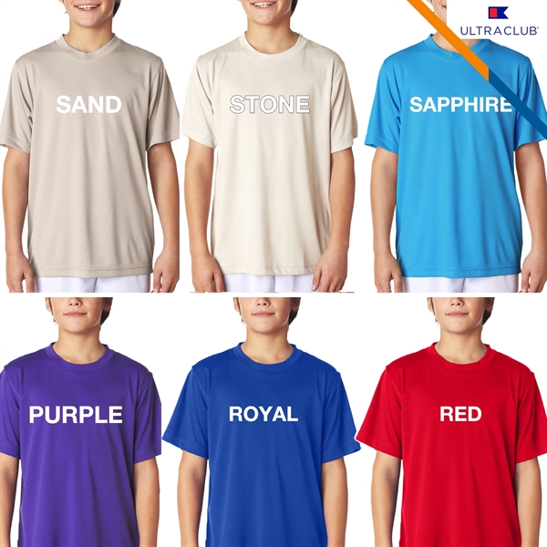 UltraClub® 4 Oz Youth' Cool & Dry Performance T-Shirts - UltraClub® 4 Oz Youth' Cool & Dry Performance T-Shirts - Image 3 of 7
