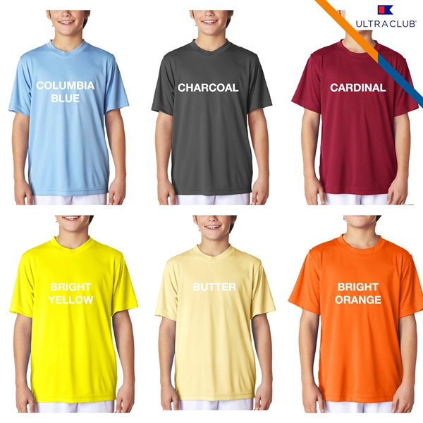 UltraClub® 4 Oz Youth' Cool & Dry Performance T-Shirts - UltraClub® 4 Oz Youth' Cool & Dry Performance T-Shirts - Image 6 of 7