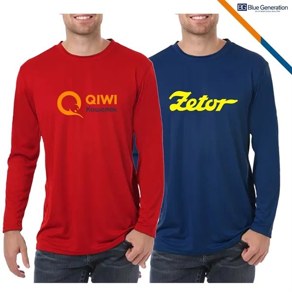 Blue Generation® Polyester Long Sleeve T-shirts - Blue Generation® Polyester Long Sleeve T-shirts - Image 1 of 9