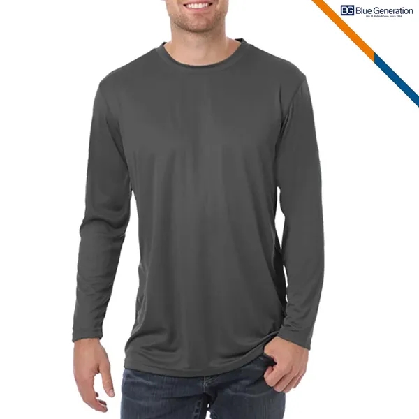 Blue Generation® Polyester Long Sleeve T-shirts - Blue Generation® Polyester Long Sleeve T-shirts - Image 7 of 9