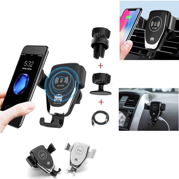 2 In 1 Car Phone Holder Mount Wireless Charger - 2 In 1 Car Phone Holder Mount Wireless Charger - Image 0 of 5