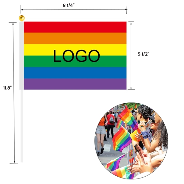 LGBT Rainbow Pride Hand Waving Flag - LGBT Rainbow Pride Hand Waving Flag - Image 0 of 3