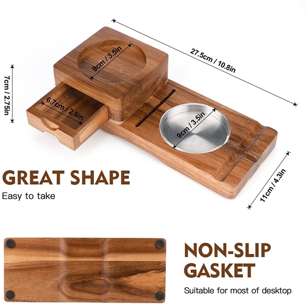 Cigar Ashtray Coaster With Whiskey Glass Tray - Cigar Ashtray Coaster With Whiskey Glass Tray - Image 1 of 4