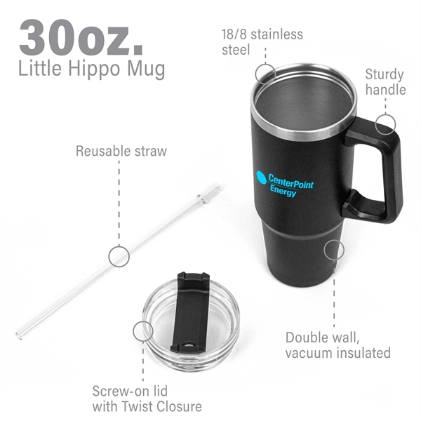 Little Hippo Mug & Straw Lid w/ Twist Closure - 30oz. - Little Hippo Mug & Straw Lid w/ Twist Closure - 30oz. - Image 15 of 20