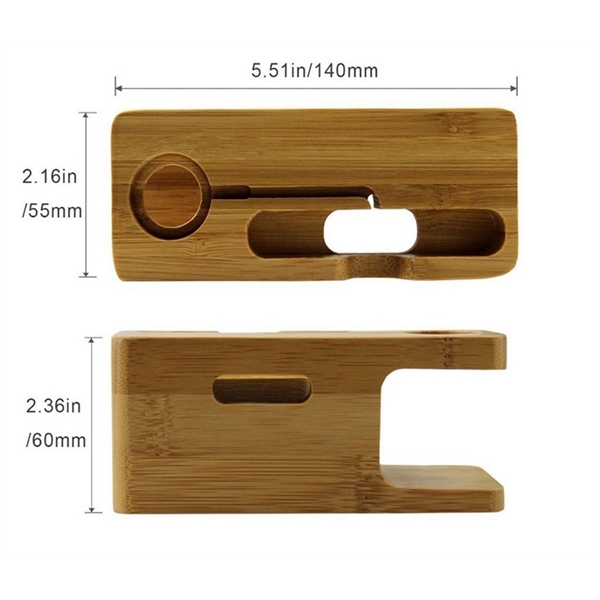 2-in-1 Charging Wooden Phone Holder - 2-in-1 Charging Wooden Phone Holder - Image 3 of 3