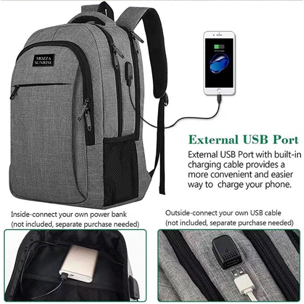 Charging Port Travel Laptop Backpack - Charging Port Travel Laptop Backpack - Image 1 of 3