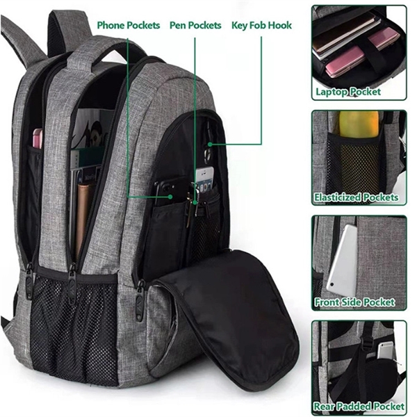 Charging Port Travel Laptop Backpack - Charging Port Travel Laptop Backpack - Image 2 of 3