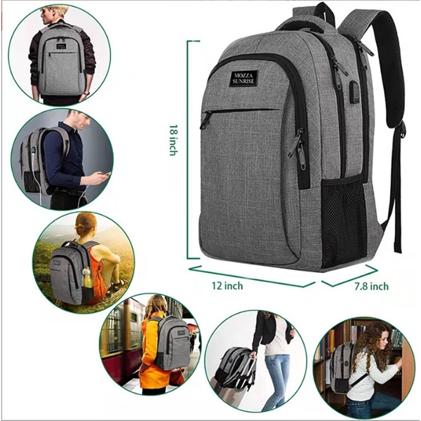 Charging Port Travel Laptop Backpack - Charging Port Travel Laptop Backpack - Image 0 of 3